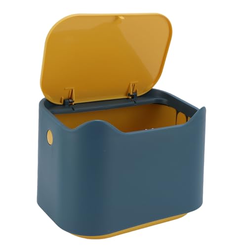Asixxsix Katzenstreu-Mülleimer, 7,09 X 4,92 X 5,12 Zoll Mini-Mülleimer für die Arbeitsplatte mit Druckdeckel, Katzenkot-Mülleimer, Geruchskontrolldesign von Asixxsix