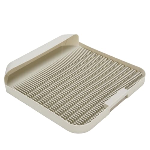Asixxsix Katzentoilette Matte, 14,69 x 14,57 Zoll Waterproofing Katzentoilette Matte leicht saubere Streu-Steuerung 2 Schicht Katzentoilette Fallen Matte für Katzentoilette Box (Grau-weiß) von Asixxsix
