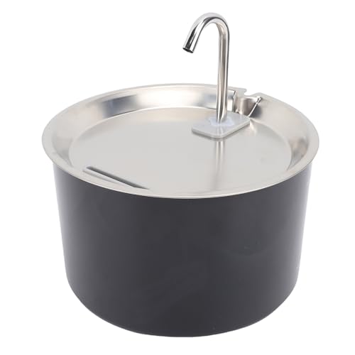 Asixxsix Katzentrinkbrunnen aus Edelstahl, Automatischer 3-Liter-Wasserspender für Haustiere mit Ultraleisen Pumpe, Mehrfachfiltration, Schüssel mit Minimalem Platzbedarf (Black) von Asixxsix