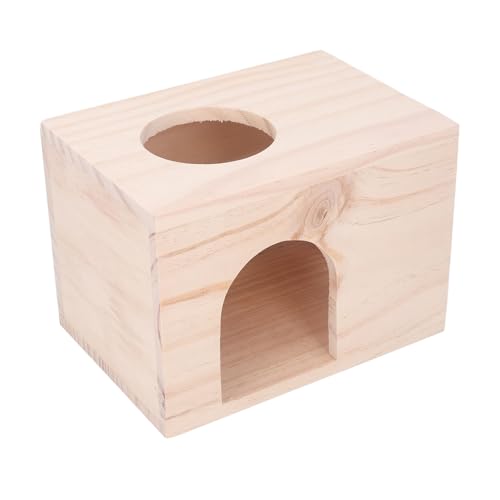 Asixxsix Kleines Hamster-Holzhaus, Versteckhaus aus Holz mit Fenstern für Kleintiere, Umweltfreundlich und Bissfest, Tolles Meerschweinchen, Zuckergleiter Asixxsix Kleines Hamster-Holzhaus, Versteckhaus aus Holz mit Fenstern für Kleintiere, Umweltfreundlich und Bissfest, Tolles Meerschweinchen, Zuckergleiter von Asixxsix