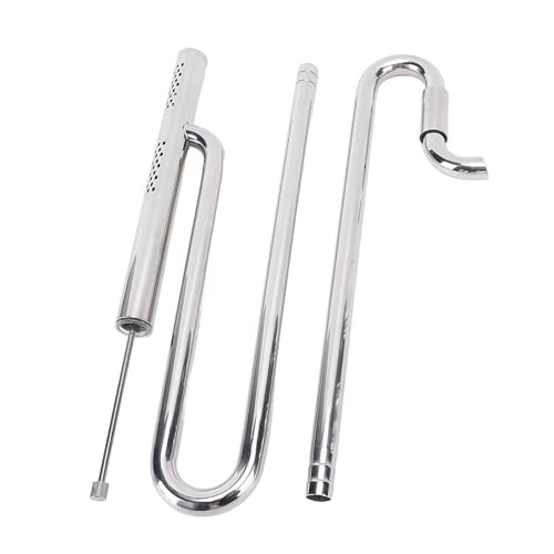Asixxsix Lily Pipe Zufluss- und Abflussrohr-Set, Mini-Oberflächenskimmer, 30 cm, Edelstahl, 360 Grad Drehbar, Zufluss- und Abflussrohr-Set Entfernt Ölfilm für Bepflanzte Aquarien von Asixxsix