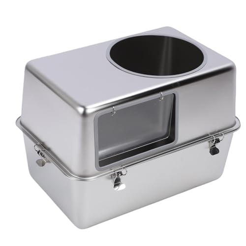 Asixxsix Metall Katzentoilette, Extra große Katzentoilette aus Edelstahl mit Deckel und Schaufel, Verhindert Spritzen Eintrag Top High Sided Katzentoilette, einfache Reinigung Asixxsix Metall Katzentoilette, Extra große Katzentoilette aus Edelstahl mit Deckel und Schaufel, Verhindert Spritzen Eintrag Top High Sided Katzentoilette, einfache Reinigung von Asixxsix