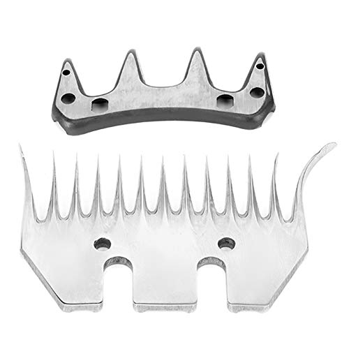 Asixxsix Schafsscherenblätter, 13 Zahn aus Edelstahl -Clipper Blades Abnehmbare Tierschneiderschere für die Pflege von Ziegen, Lämmern, Lamas, Alpakas, Einfach zu (13-Zahn-Scimitar-Klinge (+Swing von Asixxsix