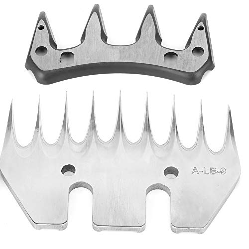 Asixxsix Schafsscherenblätter, 13 Zahn aus Edelstahl -Clipper Blades Abnehmbare Tierschneiderschere für die Pflege von Ziegen, Lämmern, Lamas, Alpakas, Einfach zu (9-köpfige Geradeklinge von Asixxsix