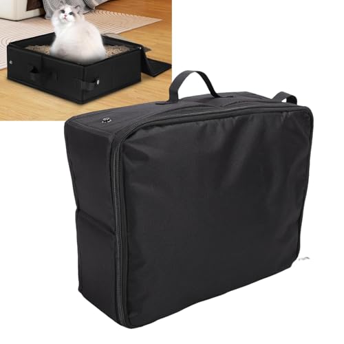 Asixxsix Tragbare Reise -Katzentoilette für Katzen, Zusammenklappbare Katzenrückschachtel mit Deckel, Leichter, Flotter Katzenträger für Katze, Oxford -Stoff, Leicht zu Tragen Asixxsix Tragbare Reise -Katzentoilette für Katzen, Zusammenklappbare Katzenrückschachtel mit Deckel, Leichter, Flotter Katzenträger für Katze, Oxford -Stoff, Leicht zu Tragen von Asixxsix