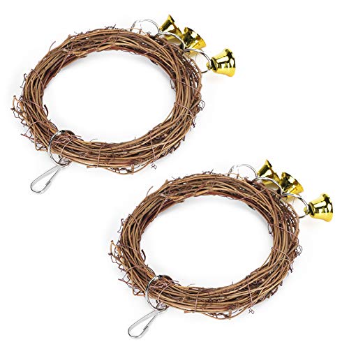 Asixxsix Vogelschaukel, Bissbeständige Rattan-Papageienschaukel, 2-teiliges hochwertiges Papageienspielzeug für langlebige Papageien mit einem hängenden Haken Asixxsix Vogelschaukel, Bissbeständige Rattan-Papageienschaukel, 2-teiliges hochwertiges Papageienspielzeug für langlebige Papageien mit einem hängenden Haken von Asixxsix