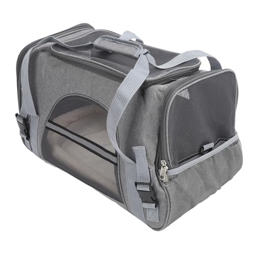 Atmungsaktive Mesh-Haustiertragetasche, Katze, Hundetragetasche, Zusammenklappbare Multifunktionale Hundeschultertasche Zum Einkaufen, Reisen, Geeignet für Katzen, Kleine Hunde von Asixxsix