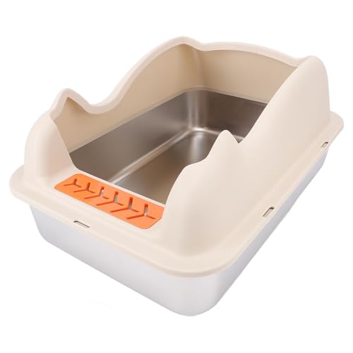 Edelstahlkatze Katzentoilette, Metallseitige Katzenpfanne mit Müllschaufel, Innenräderschale, Nicht Heftig zu Reinigen, Leicht zu Reinigend, Stattes Toilettenmüllpfanne mit Hohen Edelstahlkatze Katzentoilette, Metallseitige Katzenpfanne mit Müllschaufel, Innenräderschale, Nicht Heftig zu Reinigen, Leicht zu Reinigend, Stattes Toilettenmüllpfanne mit Hohen von Asixxsix