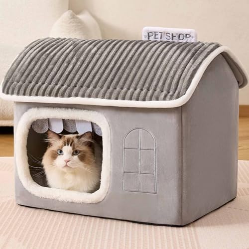 Asixxsix Gemütliches Kleines Haustier-Hundehaus, Katzenbetten für Hauskatzen, für Kleine, Mittelgroße Katzen und Kleine Mittelgroße Hunde, Abnehmbares und Waschbares Winterwarmes Asixxsix Gemütliches Kleines Haustier-Hundehaus, Katzenbetten für Hauskatzen, für Kleine, Mittelgroße Katzen und Kleine Mittelgroße Hunde, Abnehmbares und Waschbares Winterwarmes von Asixxsix