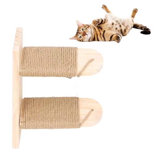 Katzen-Wandregale, Doppellagig aus Tannenholz, Schwebende Katzenregale mit Juteseil, Platzsparend, an der Wand Montiertes Katzen-Kletterregal, Katzenspielplatz für Zuhause, Wohnung Katzen-Wandregale, Doppellagig aus Tannenholz, Schwebende Katzenregale mit Juteseil, Platzsparend, an der Wand Montiertes Katzen-Kletterregal, Katzenspielplatz für Zuhause, Wohnung von Asixxsix