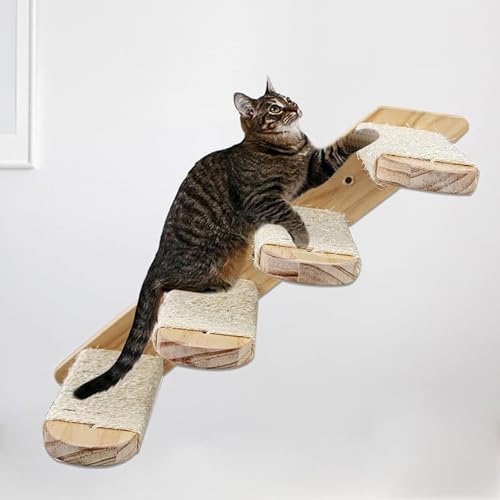 Katzen-Wandregale, Katzenregale und Katzensitzstangen aus Kiefernholz für die Wand, Katzen-Wandstufen und Kratzbrett, Wandmontierte Katzenmöbel aus Holz, Katzen-Kletterregale, (4 Katzen-Wandregale, Katzenregale und Katzensitzstangen aus Kiefernholz für die Wand, Katzen-Wandstufen und Kratzbrett, Wandmontierte Katzenmöbel aus Holz, Katzen-Kletterregale, (4 von Asixxsix