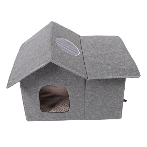 Katzenhaus für draußen, Wetterfestes isoliertes Haus für verwilderte Katzen Zusammenklappbarer, selbstwärmender Katzenunterschlupf mit 2 Ausgängen und transparentem Türvorhang Katzenhaus für draußen, Wetterfestes isoliertes Haus für verwilderte Katzen Zusammenklappbarer, selbstwärmender Katzenunterschlupf mit 2 Ausgängen und transparentem Türvorhang von Asixxsix