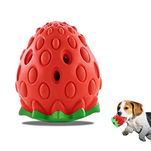 Askhald Erdbeer-Hundespielzeug, Kauspielzeug für aggressive Kauer, unzerstörbares Hundespielzeug für Langeweile, Hundespielzeug für aggressive Kauer, interaktives Hundespielzeug für kleine, von Askhald