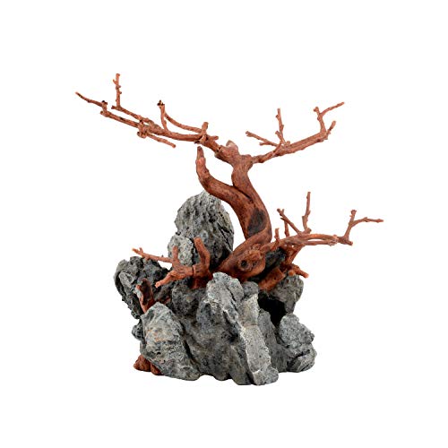 Askoll 281228 Ornament Wood&Rock Brown 20X12X19 von Askoll