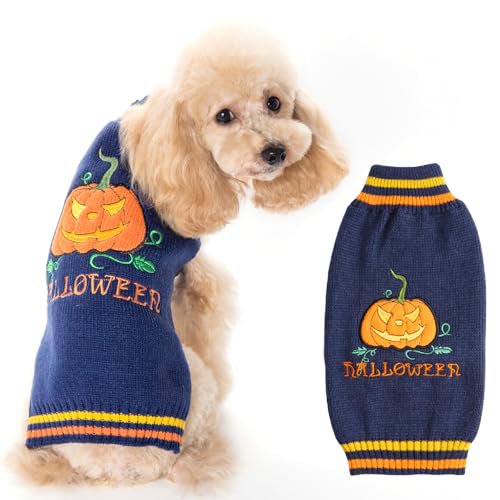 Hundepullover Halloween Kostüm Hund Halloween Kürbis Hunde Pullover Warme Halloween Hundepullover für Kleine Mittelgroße Grosse Hunde Halloween Party Geschenk für Haustier Puppy und Katzen Blau XXL Hundepullover Halloween Kostüm Hund Halloween Kürbis Hunde Pullover Warme Halloween Hundepullover für Kleine Mittelgroße Grosse Hunde Halloween Party Geschenk für Haustier Puppy und Katzen Blau XXL von Asmea