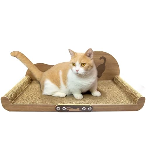 Asou Katzenkratzcouch, Katzenkratzbett, großes Katzenkratzbett, Katzen-Loungebett, Kratzunterlage für Indoor-Katzen von Asou