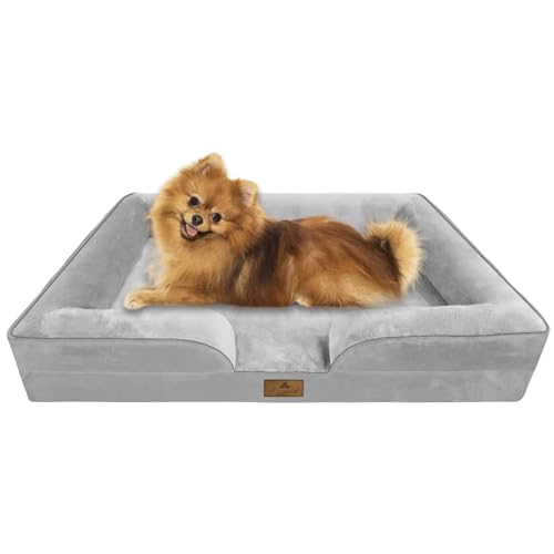 Aspand Hundebett Orthopädisch Kleine Hunde,Dreiseitig Hochgezogen, 71x58cm, Einzeln Abnehmbar, Waschbar, Weich Und Bequem, Hundebett, Grau Aspand Hundebett Orthopädisch Kleine Hunde,Dreiseitig Hochgezogen, 71x58cm, Einzeln Abnehmbar, Waschbar, Weich Und Bequem, Hundebett, Grau von Aspand