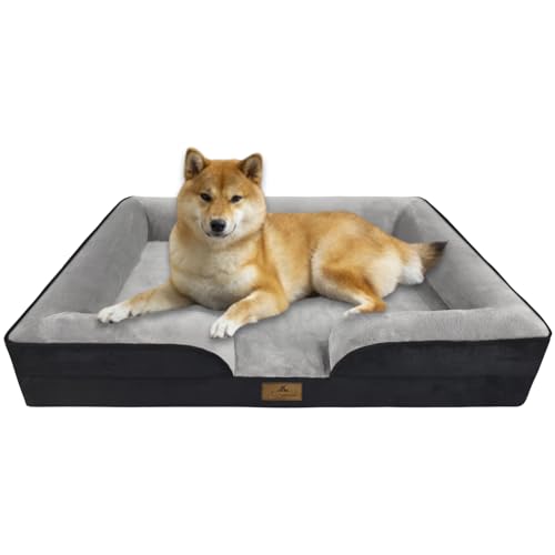 Aspand Hundebett Orthopädisch Mittelgroße Hunde, Dreiseitig Hochgezogen, 89x64cm, Einzeln Abnehmbar, Waschbar, Weich Und Bequem, Hundebett, Grauschwarz Aspand Hundebett Orthopädisch Mittelgroße Hunde, Dreiseitig Hochgezogen, 89x64cm, Einzeln Abnehmbar, Waschbar, Weich Und Bequem, Hundebett, Grauschwarz von Aspand