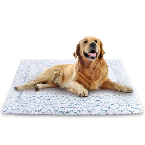 Aspand Hundebett für Grosse und Mittelgroße Hunde-Hundebetten mit Weichem, 94x61cm, Orthopädisches Hundematte, Kurzem Flor und Rutschfester Unterseite in Marmoroptik, Blau Aspand Hundebett für Grosse und Mittelgroße Hunde-Hundebetten mit Weichem, 94x61cm, Orthopädisches Hundematte, Kurzem Flor und Rutschfester Unterseite in Marmoroptik, Blau von Aspand