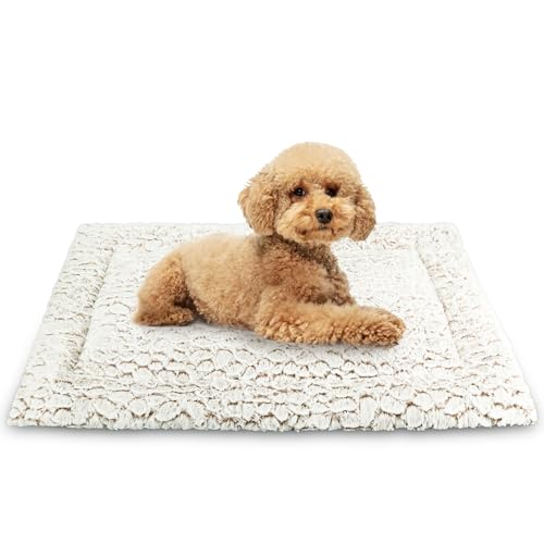 Aspand Orthopädisches Hundebett für Große und Mittelgroße Hunde,63x48cm-Hundebett mit Weichem,Kurzem Flor und Rutschfester Unterseite-Hundebetten in Marmoroptik,Khaki von Aspand