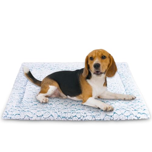 Aspand Orthopädisches Hundebett für Große und Mittelgroße Hunde,78x50cm-Hundebett mit Weichem,Kurzem Flor und Rutschfester Unterseite-Hundebetten in Marmoroptik,Blau von Aspand