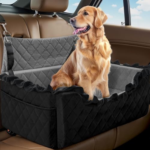 Autositz für große und mittelgroße Hunde, schwarze Blume von Asrug