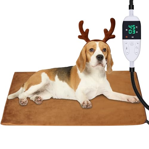 Haustier Heizkissen für Katzen und Hunde - Elektrische Heizdecke Mit 12 Timer, 30-60℃ Einstellbare Temperatur, Heizmatte Wärmedecke - 70*45cm von Asstikoo
