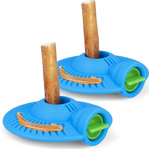 Astro Paws UFO Bully Stick Halter & Leckmatte – Flexibel, belastbar, leise auf Böden, zahnsicher, Sicherheitsvorrichtung für Hunde – verhindert Verschluckte Enden, langlebig, spülmaschinenfest (2) von Astro Paws