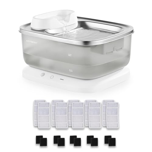 AstroPet 7L Trinkbrunnen für Hunde und Katzen, Ultraleiser, Kabelloser, Automatischer Katzenbrunnen und Hundebrunnen, 40 Tage Lange Akkulaufzeit, Weniger als 30dB Extrem Leiser (ADDF-003+ 2*AAWF-003) AstroPet 7L Trinkbrunnen für Hunde und Katzen, Ultraleiser, Kabelloser, Automatischer Katzenbrunnen und Hundebrunnen, 40 Tage Lange Akkulaufzeit, Weniger als 30dB Extrem Leiser (ADDF-003+ 2*AAWF-003) von AstroPet