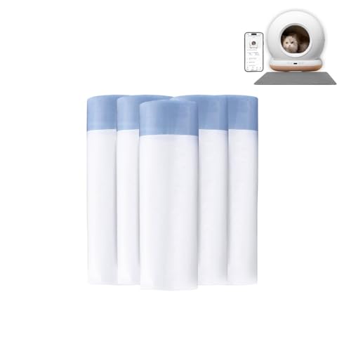 AstroPet Katzentoilettenbeutel mit Zugbändern für Neptune Series Müllbeutel,Beutel für Selbstreinigende Katzentoilette,Kratzfest für Haustier Katze Hunde Hundekot Katzenstreu 5 Rollen*15 (75 Stück) von AstroPet