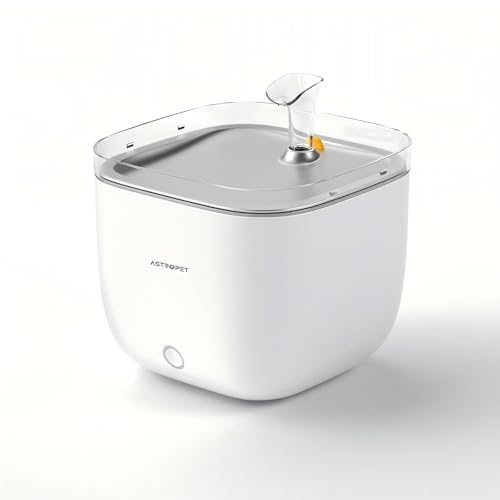 AstroPet Trinkbrunnen mit Kabelloser Wasserpumpe für Katzen und kleinere Hunde, Ultra-Leiser 2 l Katzenbrunnen, Edelstahl Trinkschale für einfache Reinigung AstroPet Trinkbrunnen mit Kabelloser Wasserpumpe für Katzen und kleinere Hunde, Ultra-Leiser 2 l Katzenbrunnen, Edelstahl Trinkschale für einfache Reinigung von AstroPet