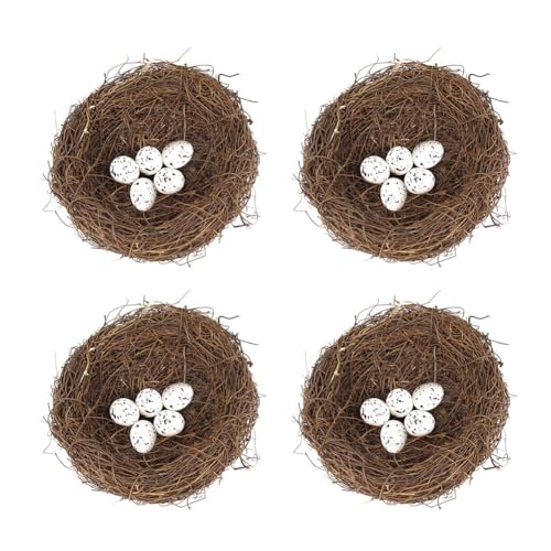 4PCS Rattan Vogelnester, Zcargel 20/15/12/10/8/6cm Ostern Handmade Natural Rattan Vogelnester Faux Vogelnest mit Eiern Osterdekoration für Ostern Party Landschaft Terrasse Dekoration Familie Garten 4PCS Rattan Vogelnester, Zcargel 20/15/12/10/8/6cm Ostern Handmade Natural Rattan Vogelnester Faux Vogelnest mit Eiern Osterdekoration für Ostern Party Landschaft Terrasse Dekoration Familie Garten von Asudaro