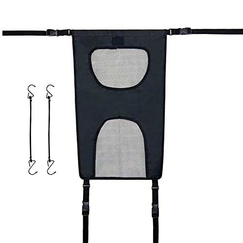 Asudaro Auto Hundenetz Sicherheitsnetz, Universal Auto Rücksitz Netz Organizer Schutznetz Barrier Tragbares Auto-Schutznetz für Hunde, Haustiere oder Kinder, 600D Oxford-Stoff,68cm x 46 cm Schwarz von Asudaro