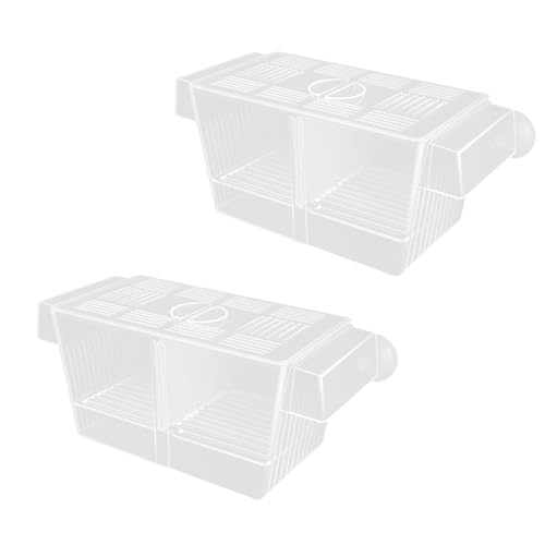 2 transparente Aquarium-Zuchtbox mit 2 Trennwänden, Saugnäpfen für Fische, Garnelen, Frittier, Schutz und Isolierung, Trennwand für Aquarien 2 transparente Aquarium-Zuchtbox mit 2 Trennwänden, Saugnäpfen für Fische, Garnelen, Frittier, Schutz und Isolierung, Trennwand für Aquarien von Asukohu