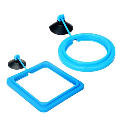 2 x langlebige Silikon-Futterrahmen, praktisches, rundes schwimmendes Futter für verschiedene Aquarien, Silikon-Futterringe von Asukohu