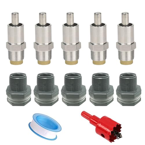 Asukohu 5 x automatische Edelstahl-Schweine-Bewässerungsnippel mit Bohrer für einfache Installation und Wartung, Bauernhof, Nutztierbewässerungsnippel Asukohu 5 x automatische Edelstahl-Schweine-Bewässerungsnippel mit Bohrer für einfache Installation und Wartung, Bauernhof, Nutztierbewässerungsnippel von Asukohu