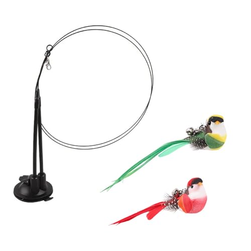 Asukohu Interaktives Katzenspielzeug mit Federn und drehbarem Vogel-Design und Saugnapf-Basis für Indoor-Spielzeiten, Katzen, Angelspielzeug Asukohu Interaktives Katzenspielzeug mit Federn und drehbarem Vogel-Design und Saugnapf-Basis für Indoor-Spielzeiten, Katzen, Angelspielzeug von Asukohu