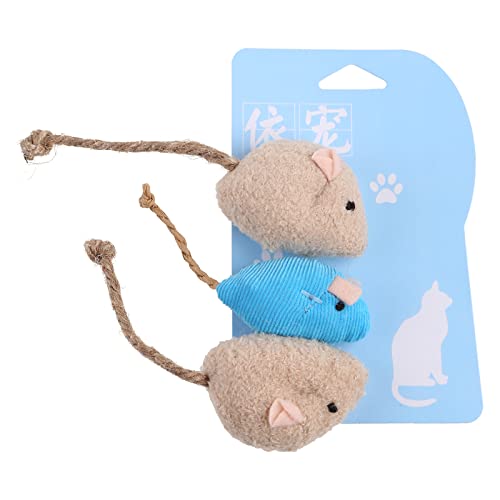 Asukohu Niedliches Spielzeug für Haustiere, Cartoon-Spielzeug für Kätzchen, interaktives Kauspielzeug für Indoor-Katzen und Kätzchen, mit Glocken, groß, 3 Stück von Asukohu