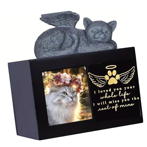 Haustier-Asche-Box mit Fotorahmen, Haustier-Memory-Andenken, Harze, Urnenbox zur Aufbewahrung von Asche und Fotos, Tierasche-Box Haustier-Asche-Box mit Fotorahmen, Haustier-Memory-Andenken, Harze, Urnenbox zur Aufbewahrung von Asche und Fotos, Tierasche-Box von Asukohu
