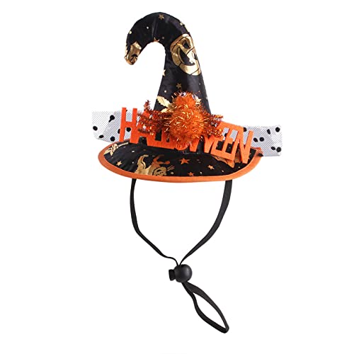 Hexenhut, Halloween-Kostüm, Kürbis-Hut, Halloween-Hut, lustiger Hut für Hunde, lustiger Hut für Haustiere, Foto von Asukohu