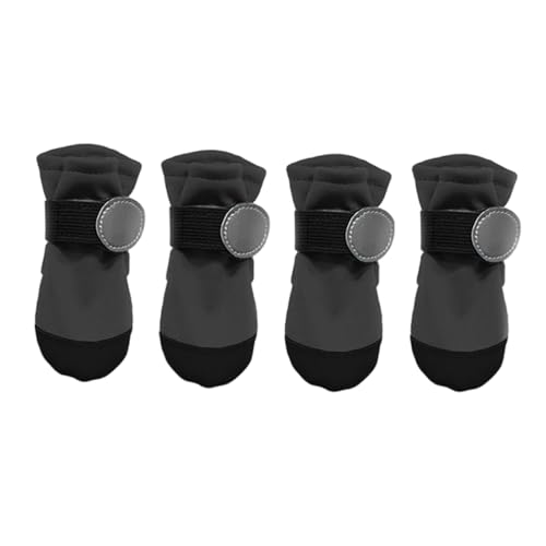 Hundeschuhe mit reflektierenden, weichen Gummisohlen, wasserabweisend, Pfotenschutz für kleine Rassen, Outdoor-Aktivitäten, atmungsaktive Hundeschuhe für regnerisches Wetter, 4 Stück von Asukohu