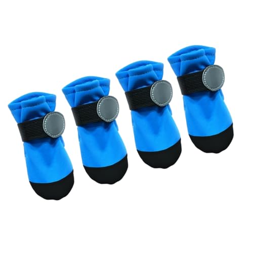 Hundeschuhe mit reflektierenden, weichen Gummisohlen, wasserabweisend, Pfotenschutz für kleine Rassen, Outdoor-Aktivitäten, atmungsaktive Hundeschuhe für regnerisches Wetter, 4 Stück von Asukohu