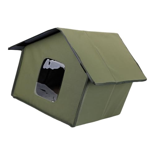 Isoliertes Katzenhaus für den Außenbereich, einfache Montage für Winterkatzen, gemütliches Bett, groß, faltbar, isoliert, Katzen-Unterschlupf von Asukohu