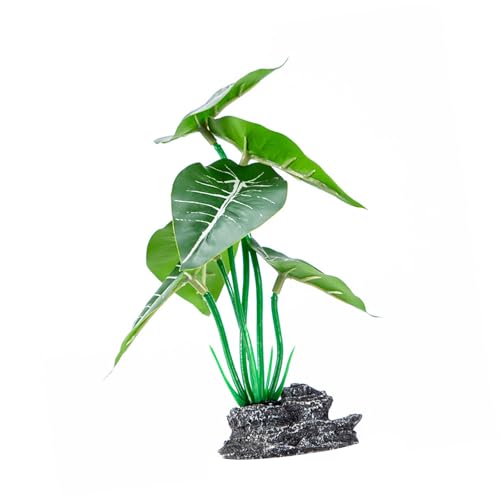 Künstliche Pflanze mit Sockel, leicht zu reinigen, Pflege für verschiedene Größen, Aquarien, Wasserpflanze, Aquarien, Dekorationen von Asukohu