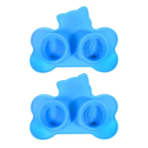 Wassernapf-Matte für Katzen mit Saugnäpfen, für Futter und Katzen, doppeltes Silikon-Pad, Futterschale von Asukohu