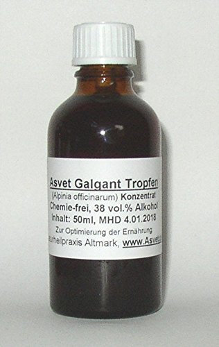 Asvet 100ml Galgant Tropfen, Tinktur, Zubereitung ohne Chemie ! von Asvet