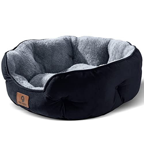 Asvin Kleines Hundebett für kleine Hunde, Katzenbetten für Indoor-Katzen, Haustierbett für Welpen und Kätzchen, Schwarz, 50.8 cm von Asvin