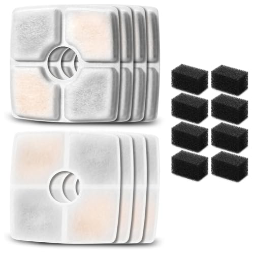 Asyduey Ersatzfilterschwämme für 84oz/2,5L Automatischen Trinkbrunnen für Haustiere, Katzentrinkbrunnenfilter, Dreifachfiltration, 8 Stück Asyduey Ersatzfilterschwämme für 84oz/2,5L Automatischen Trinkbrunnen für Haustiere, Katzentrinkbrunnenfilter, Dreifachfiltration, 8 Stück von Asyduey