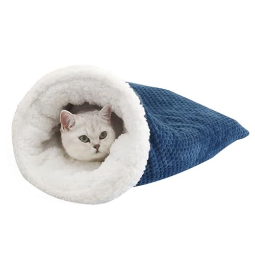 Ataoyus Cozy Cocoon Pet Bed, Soft Plush Self Warming Cat Bag, Winter Pet Plush Bed, Cat Sleeping Bag Bed Winter Warm with Cave Design for Balconies Corridors Floor von Ataoyus
