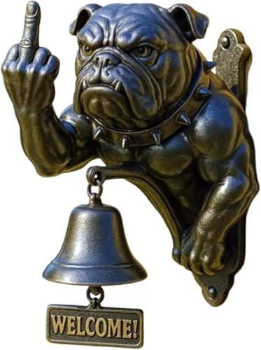 Ataoyus Türklingel mit lustigem Bulldoggen-Design, rustikale Gusseisen-Türklingel, lustiger Türring zum Aufhängen Ataoyus Türklingel mit lustigem Bulldoggen-Design, rustikale Gusseisen-Türklingel, lustiger Türring zum Aufhängen von Ataoyus
